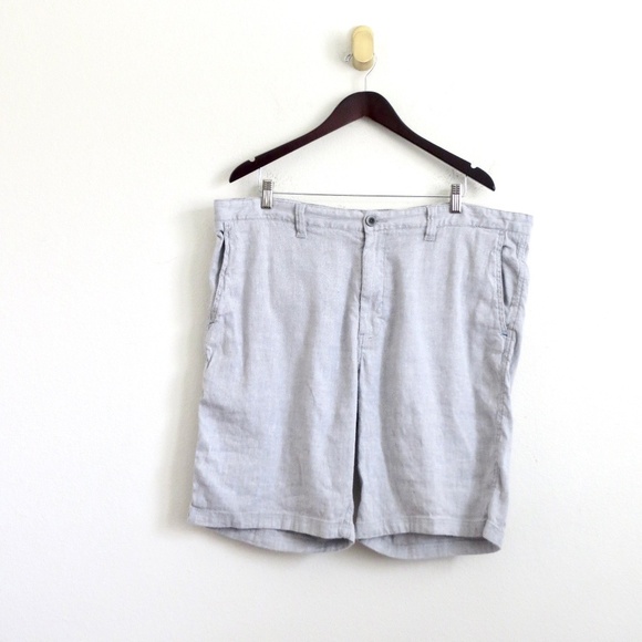 Tommy Bahama Linen Blend Shorts Chino Flat Front Gray Size 42 Mens - Picture 8 of 16